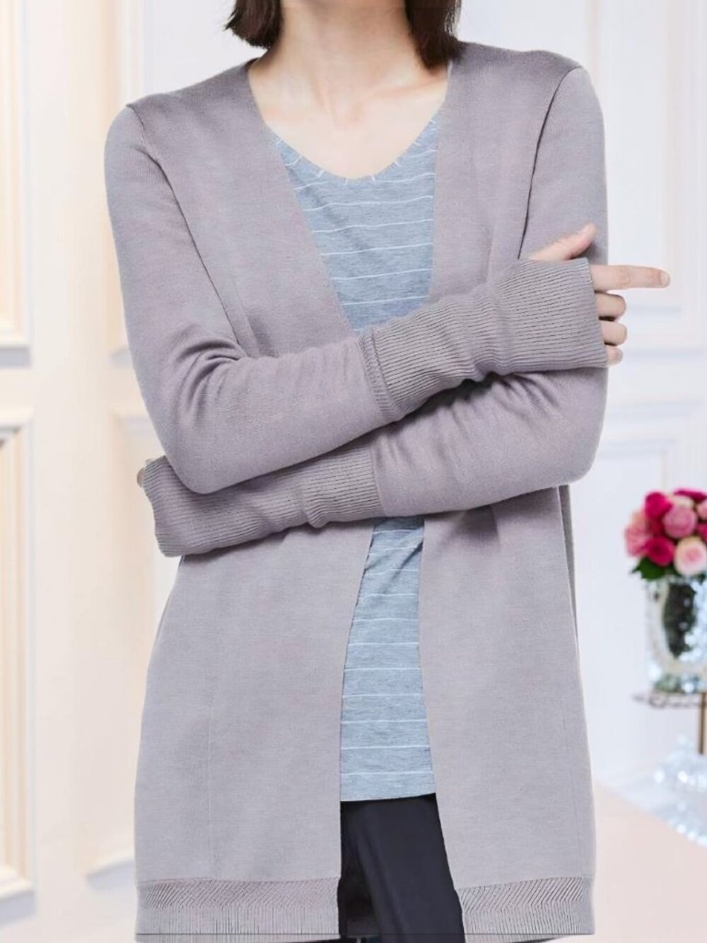 NWOT LULULEMON (8) CITY STREET CARDIGAN "Touch of Cashmere Double Knit Lavender